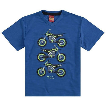 T-SHIRT Bambino 100% Cotone Stampata Bici Blu Maglia Mezze Maniche Girocollo Bimbo Maglietta Estiva Blu Biciclette T-SHIRT Piccole Canaglie - Tropea, Commerciovirtuoso.it