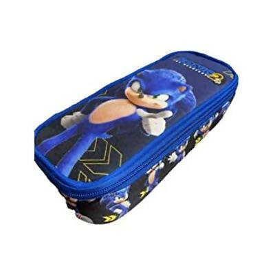 Maricart Sonic 2 Astuccio Scuola Ovale Astuccio Con Tasche Esterne Sonic2  Blu E Nero 