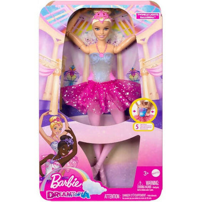 Barbie Ballerina Magico Tutu Luci Scintillanti - Bambola Ballerina Magica Dai Capelli Biondi, Con Coroncina E Tutù Rosa, Giocattolo Per Bambini 3+ Anni, Hlc25