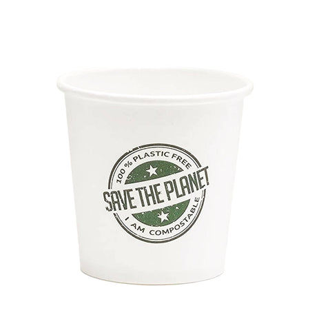 50x Bicchierini Caffè Monouso Biodegradabili E Compostabili Bicchieri  Piccoli 118ml/4oz Ecologici Bianchi Confezione Grande Da 50 Pz 