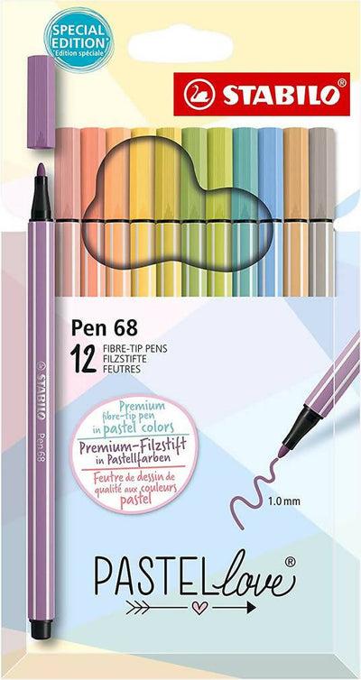 Pennarello Premium con punta a pennello - STABILO Pen 68 brush - ARTY -  Astuccio da 18 - Colori assortiti - STABILO - Cartoleria e scuola