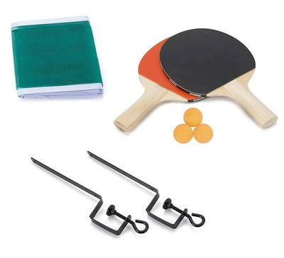 Set da ping pong kit 2 racchette 3 palline e rete da tavolo