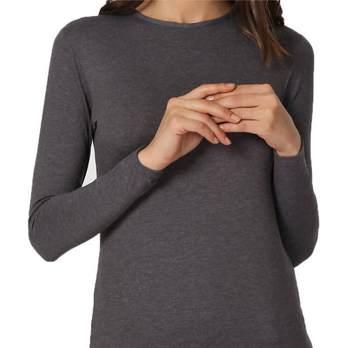 Maglia donna manica lunga Grigia o Nera Aderente Elasticizzata Non segna Marca Liabel art. 4236 Maglia donna L'Orchidea - Siderno, Commerciovirtuoso.it