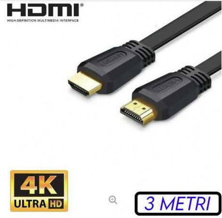 Cavo HDMI 3 Metri Flat con Maglia rinforzata 4K ultra HD Gold Plated CAVO HDMI MFP Store - Bovolone, Commerciovirtuoso.it