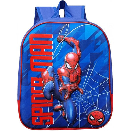Zaino Scuola Asilo Elementare Zainetto 32 Cm Spiderman 3d Con Chiusura A Zip