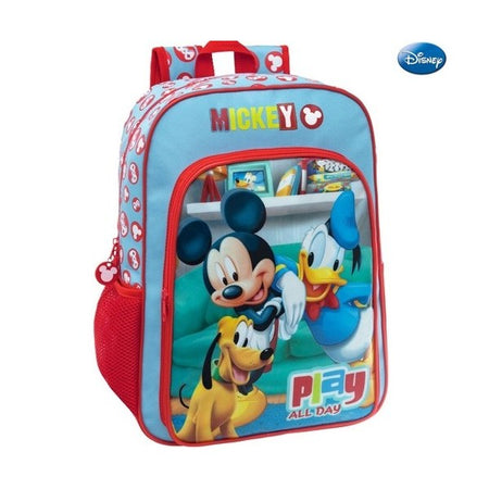 Zaino Scuola Elementare Media Zainetto 30x40x16 Cm Mickey Mouse Topolino Disney