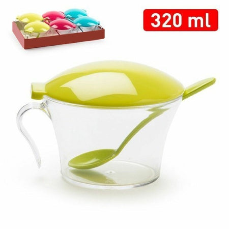 Zuccheriera Plastica Tappo Colorato Contenitore Zucchero Cucchiaio 320 Ml 11298